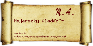Majerszky Aladár névjegykártya